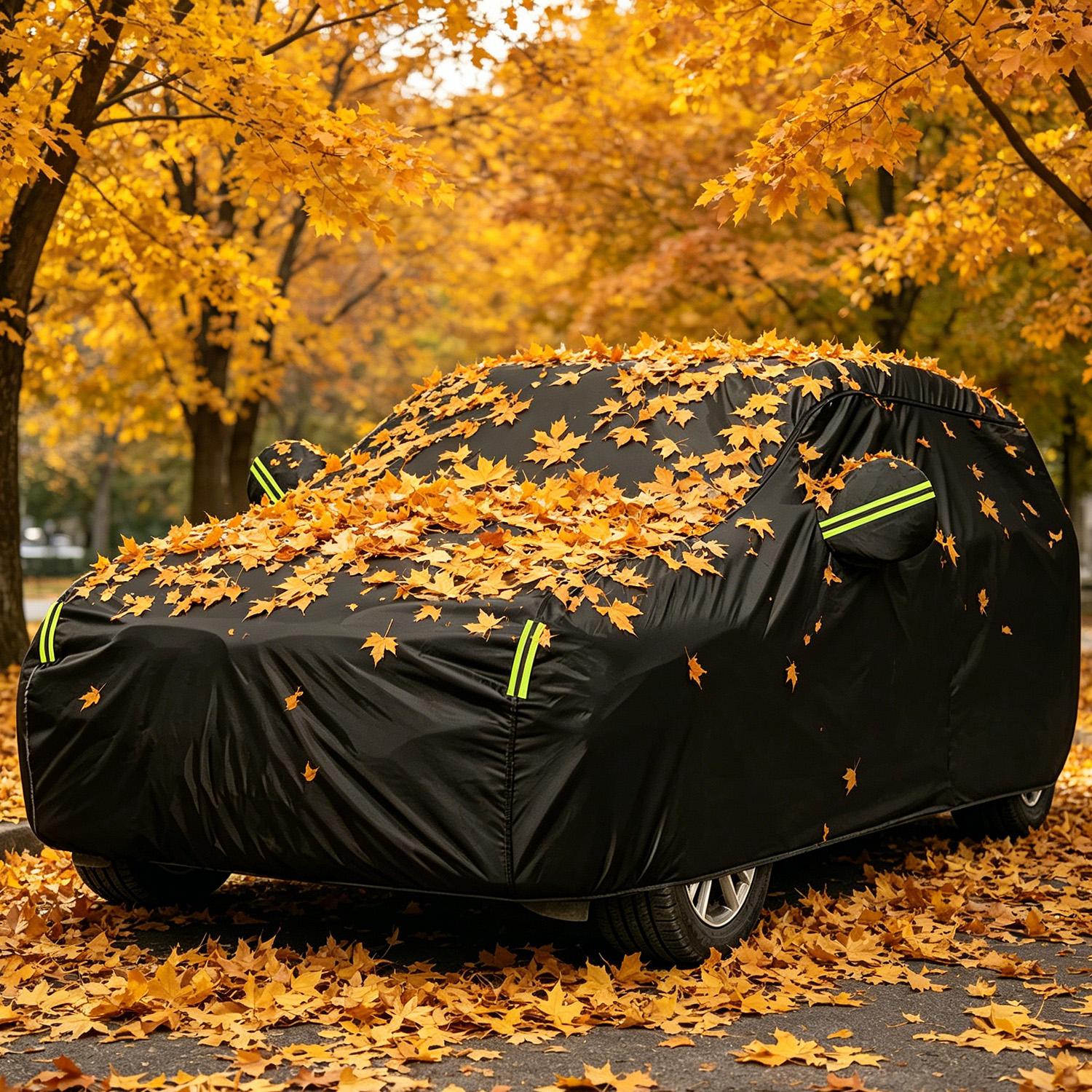 Universal Full Car Cover for SUV Sedan – All-Weather Protection with Reflective Strip, Waterproof UV Scratch Defoliation Resistant for Outdoor Parking,Car Stuff