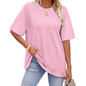 Women's Solid Color Loose Fit Casual Basic Short Sleeve T-shirt for Daily Wear Minimalist Clothes for All Seasons Summer Tops