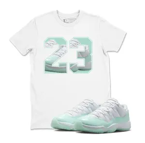 11 Low Igloo Shirt, 11 Igloo White Mint Graphic T-Shirt, Number 23 Tee Match Sneaker, Cool Colors, Brighten Up Your Look, Soft