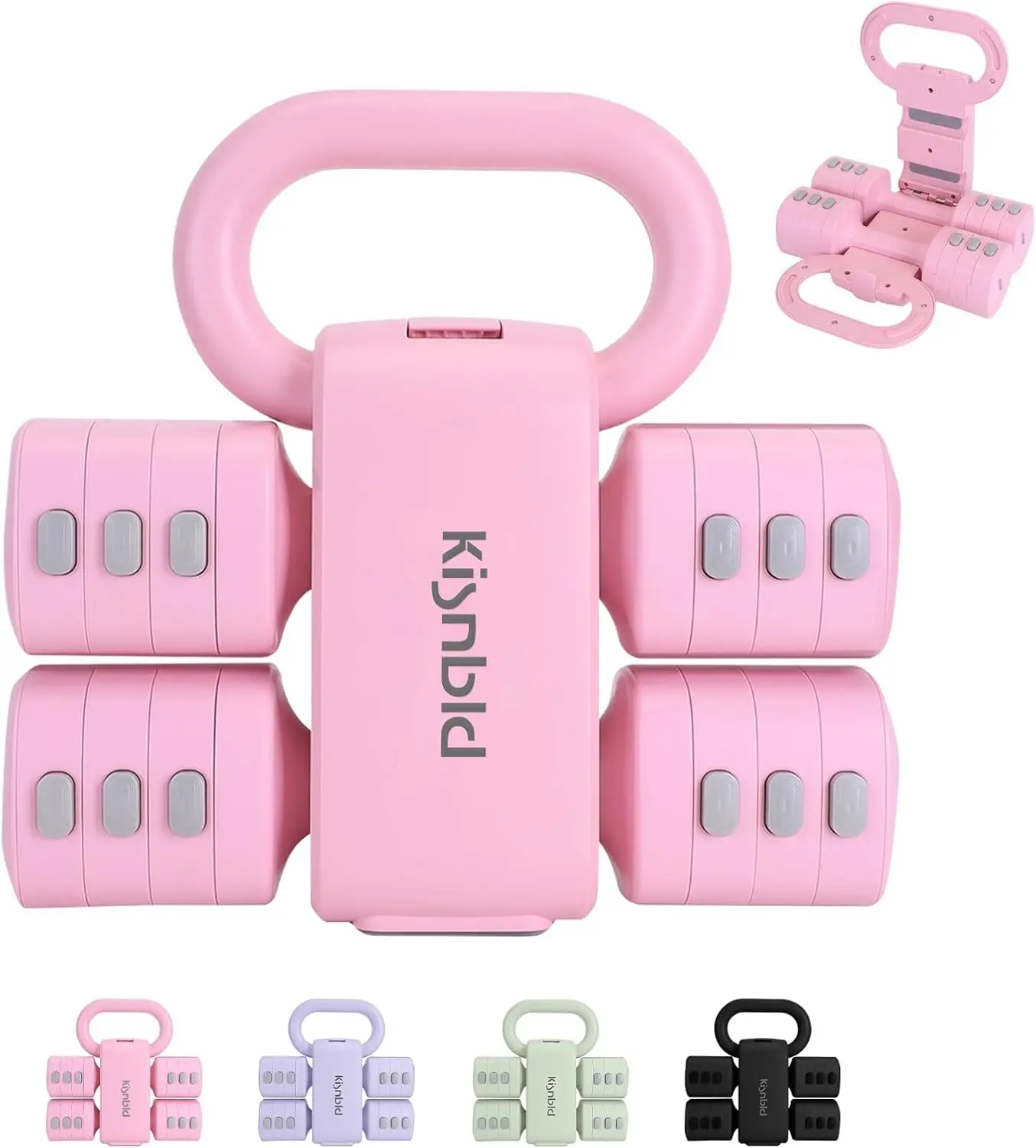 Adjustable Dumbbell Set of 2, 4 in 1 Free Weights Dumbbells Set for Women with Fast Adjustment, Each 2lb 3lb 4lb 5lb Hand Weights Set for Home Gym & Outdoor Exercise Training
