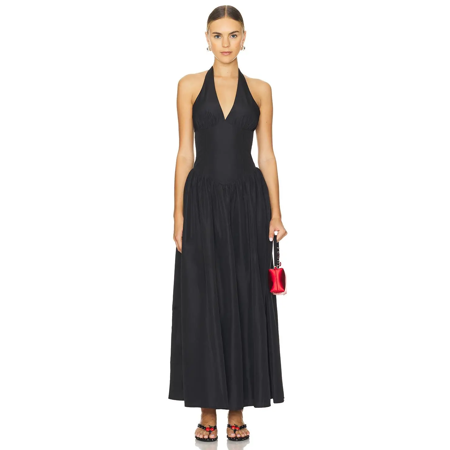 bohemian chic maxi dresses Monaco Long bohemian dress with lace and ruffles, 3/4 sleeves