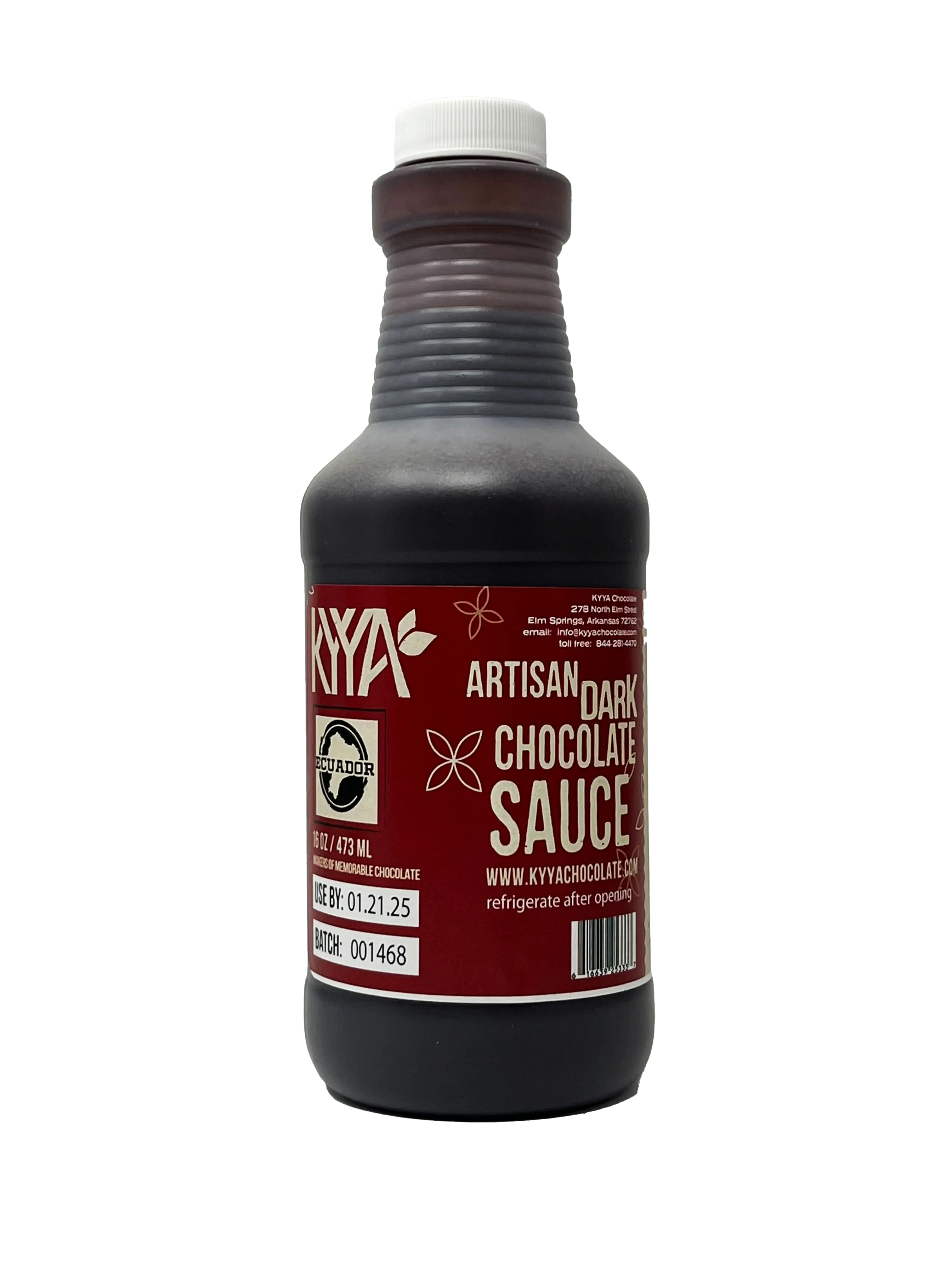 Kyya Chocolate Single Origin Ecuador Chocolate Sauce- 16oz bottle
