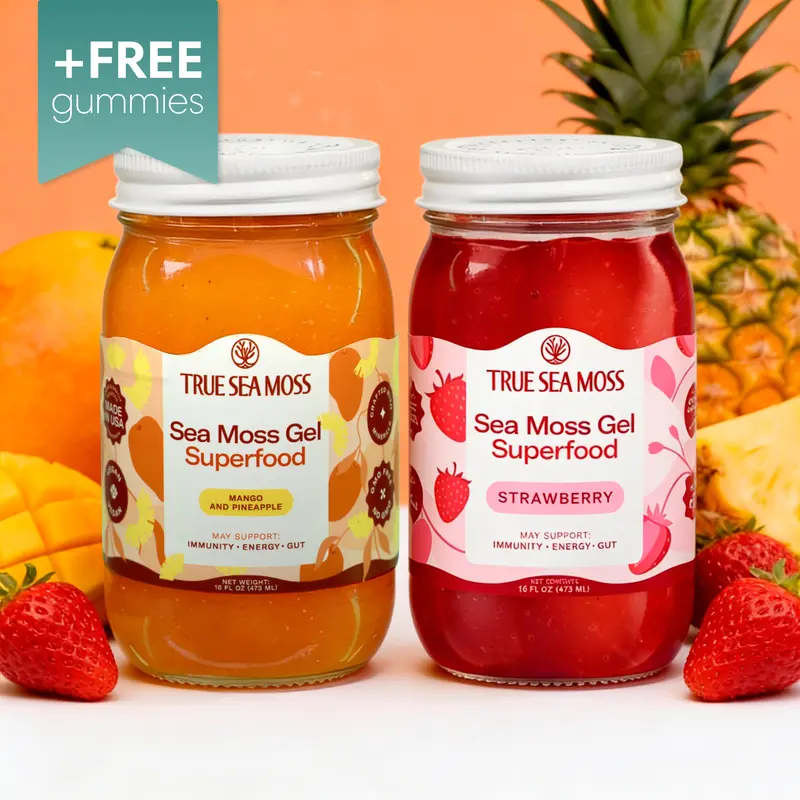 True Sea Moss Irish Sea Moss Gel 2-bottle bundle – Rich in Essential Minerals & Vitamins – supports overall vitality