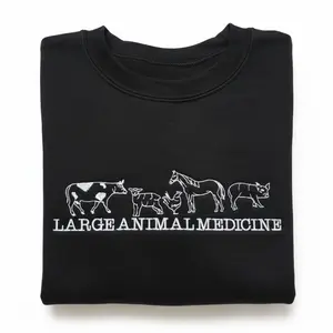 (Ship from US) EMBROIDERED Large Animal Pullover - veterinarian medicine Sweatshirt - animal hospital Sweatshirt - Country Vet - Farm Vet Tech Womenswear