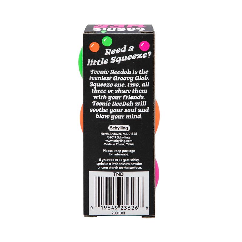 NeeDoh Tennie NeeDoh - Sensory Squishy Fidget Toy - 3 Mini Groovy Globs in Assorted Colors