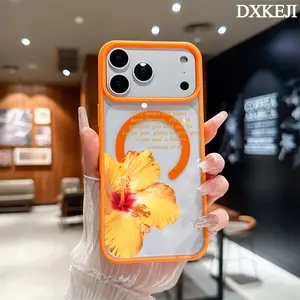 Yellow Hibiscus & Jeremiah 29:11 Quote Aesthetic Pattern Magnetic MagSafe Phone Case for iPhone 17 Air/16 Pro Max 15 Pro 14 13 12 11 Plus Lightweight Shockproof Slim Protective Cover Supports Wireless Charging Case Casing