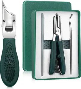 Wide Jaw Opening Anti Splash Slanted Nail Clipper,Eagle Beak Nail Clippers,Edge Nail Clippers 3-Piece Set.Travel Nail Care Kit