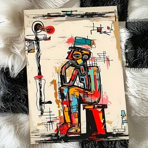1pc Extra Large  Canvas Wall Art - Vibrant Abstract Graffiti Art Punk Inspired Retro Street Decor with Bold Lines & Geometric Shapes Hip Hop & Sci-Fi Theme Ready to Hang for Living Room Bedroom Office or Desk Wall Decor