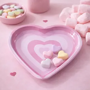 Pink Tracing Heart Shaped Rolling Tray