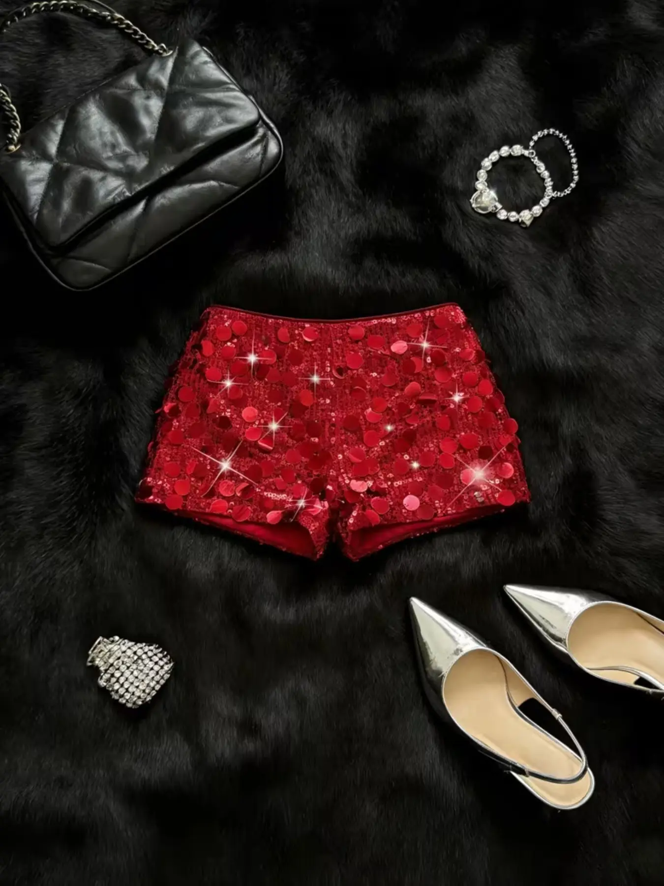 Sexy Sequined Low Waist Ultra-Short Pants for Women, Summer New Arrival, Slimming Bodycon Hot Shorts, Casual Trendy Fashion