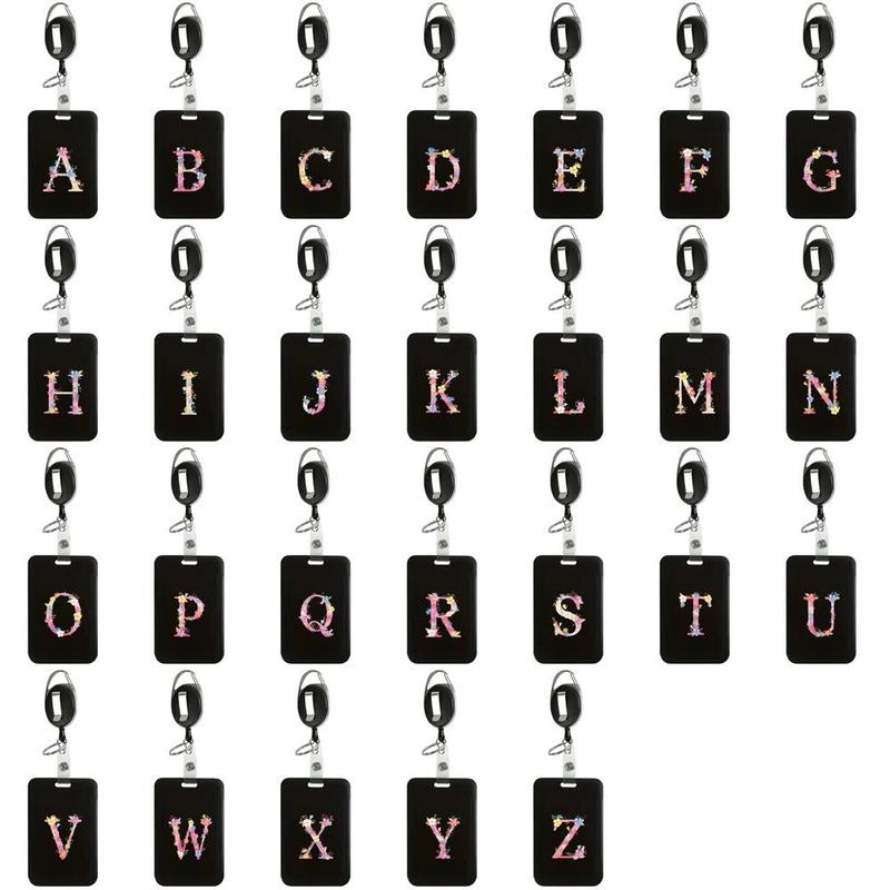 Retractable Badge Holder, Portable ID Card Reel, Card Sleeve with Breakaway Safety Clip-on, Adjustable Nylon Cord & Metal Spring Clip for Nurses, Teachers & Office Workers, Badge Reels Retractable