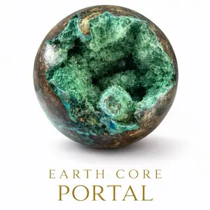 Earth Core Portal Sphere Chrysocolla Malachite Azurite Druzy Mini Collector for Healing and Decor