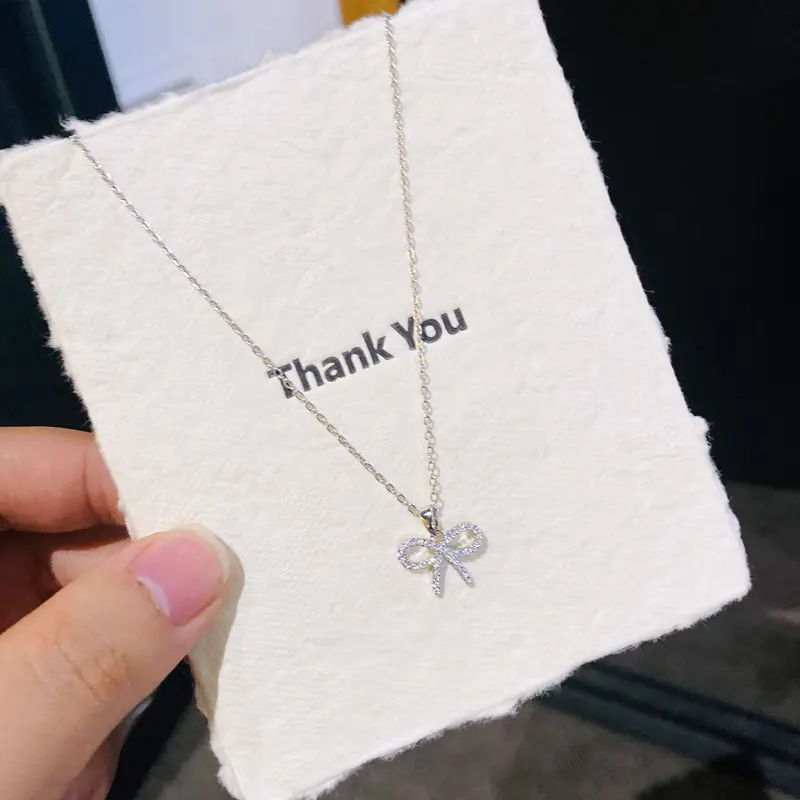 D31 Silver Full Diamond Small Bow