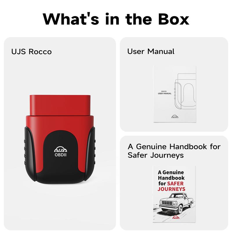 UJS Rocco/SafeScan Car Scanner, OBD2 Scanner All System Diagnostic Tool, Check DTCs, Emission Test, Repair Guides, Check Engine Car Code Reader, Performance Test, Vehicle Safety