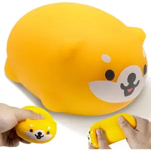 Cute Dog Stress Balls for Kids, Orange Dogs Fidget Toys for Adults，Squishy Sensory Toys, Dough Ball, Kawaii Squishy Animal Squeeze Stress Balls, Fun Party Favors for Boys and Girls
