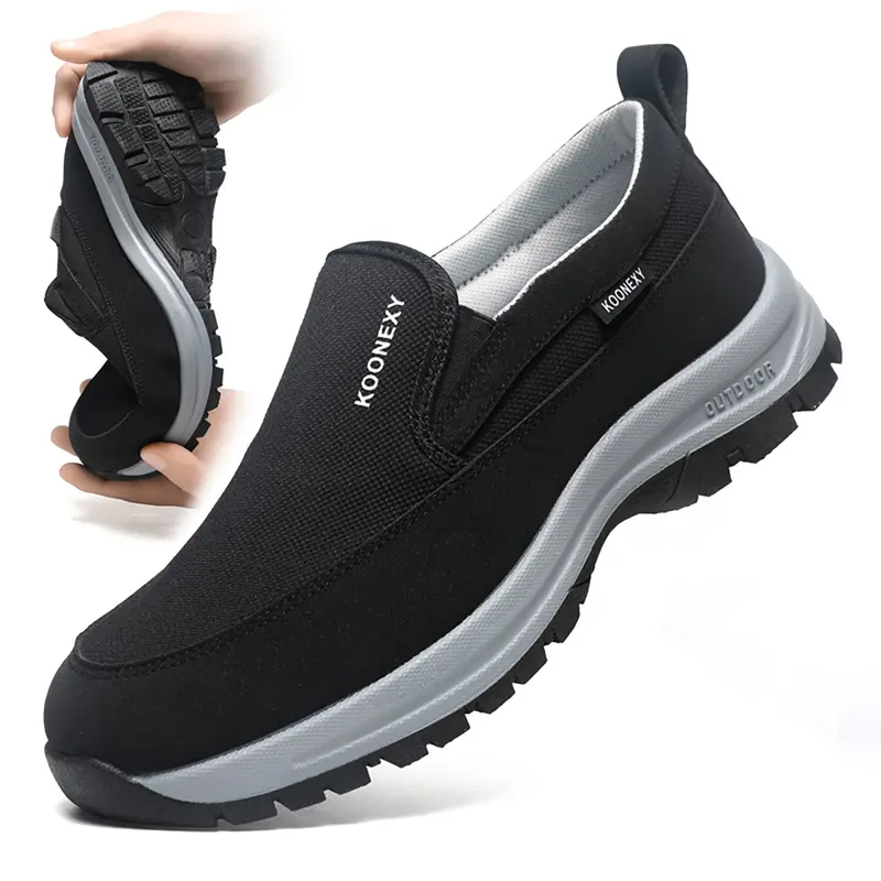 Men's Comfortable Anti-Slip Loafers, Slip Resistant Loafers, Breathable Knit Slip-On Thick Sole Lightweight Casual Shoes, All-Season Outdoor Activities Walking Shoes, Slip On Style, Lightweight Slip Ons