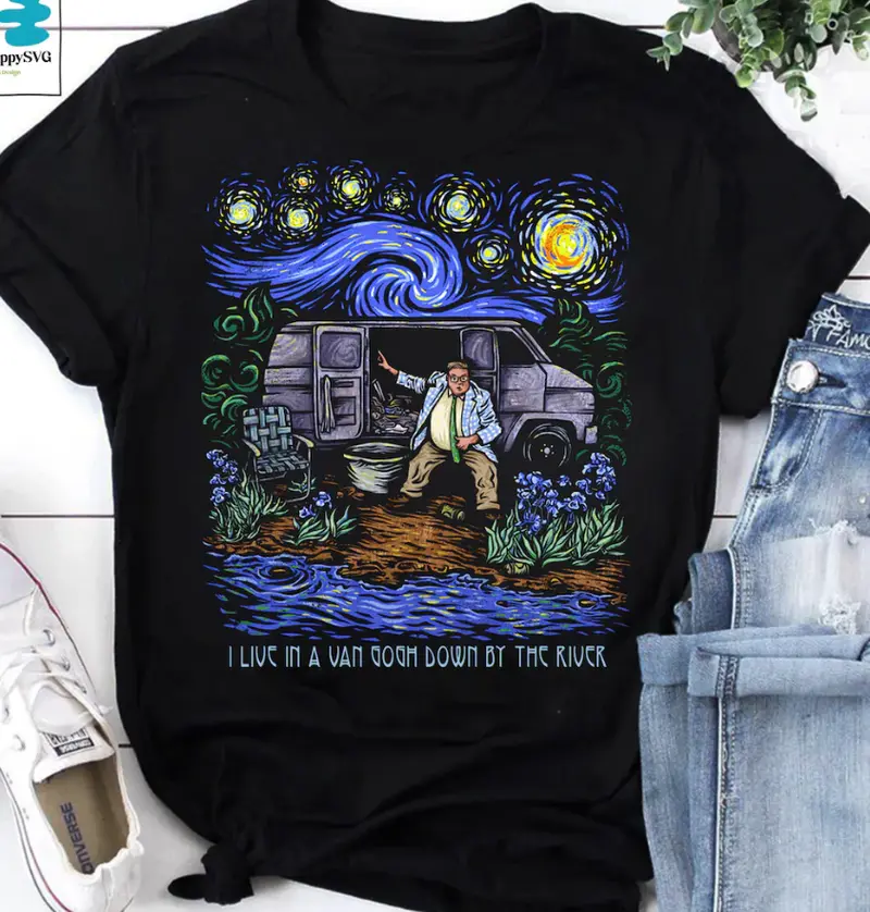 Van Gogh Live In A Van Down By the River Vintage T-Shirt, Starry Night T-Shirt, Matt Foleys T-Shirt, Saturday Night Live T-Shirt, Chris Farley