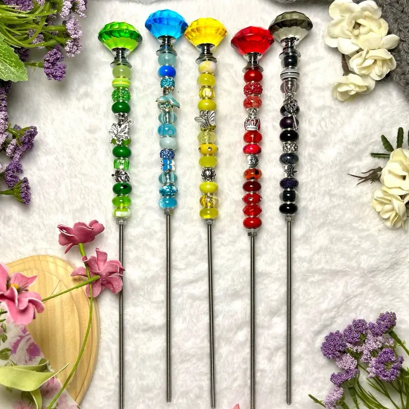beaded plant stake beaded plant stake