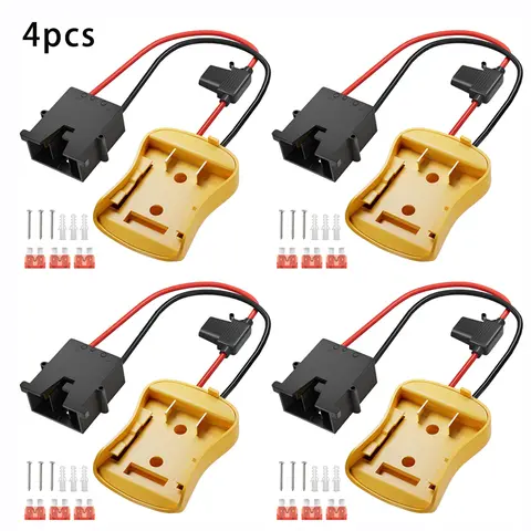 Dewalt 20V Adaptor Block Functional Kit for RC Car Enthusiasts, Electric Toy Accessory with Fuse Holder, 12AWG Wire Harness Connector for Power Boost, DIY Robotics Riding Toys