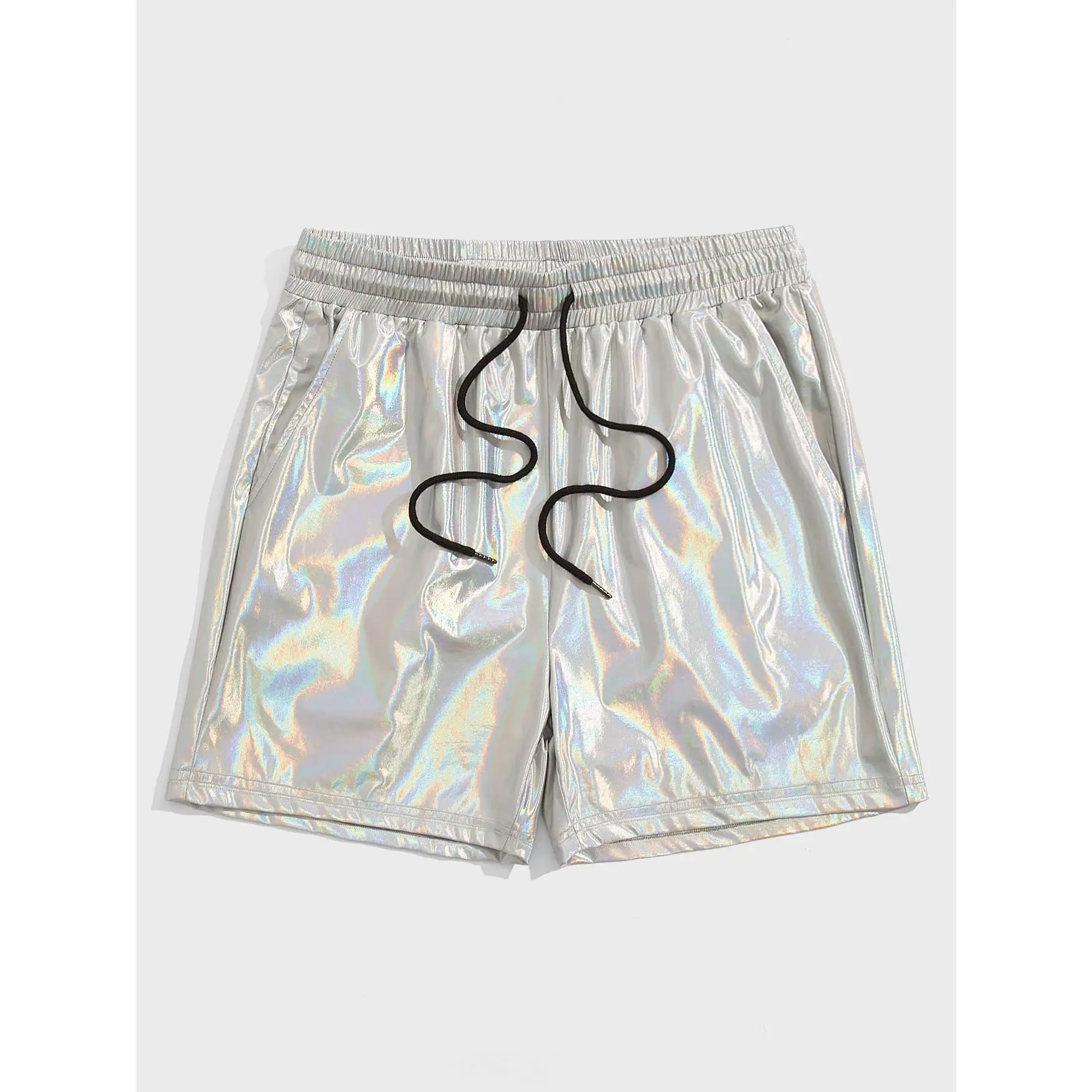 Men's Drawstring Shorts Party Rave Shorts, Holographic shorts For Husband, Boyfriend Gifts
