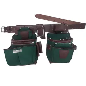 100% leather tool belt, bag, carpenter, construction, framers and electrician tool bag set
