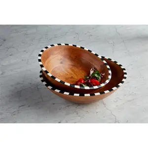 Checkered Trim Bowl 2 sizes
