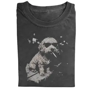 Funny Goldendoodle Smoking T-shirt, Vintage 90s Sunglasses Dog Owner Graphic Tee, Unisex Fit Design, Casual Streetwear, Gift for Dog Lovers