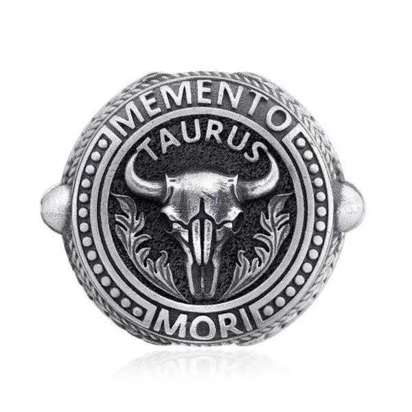 Taurus Zodiac Skull Ring