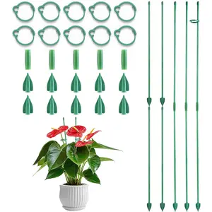 15"  Stackes for Indoor , Adjustable  Support Stakes with Clips,  Sticks Support Tall for Indoor Orchid Monstera Tomato Potted ,  Garden Stakes- 10 count