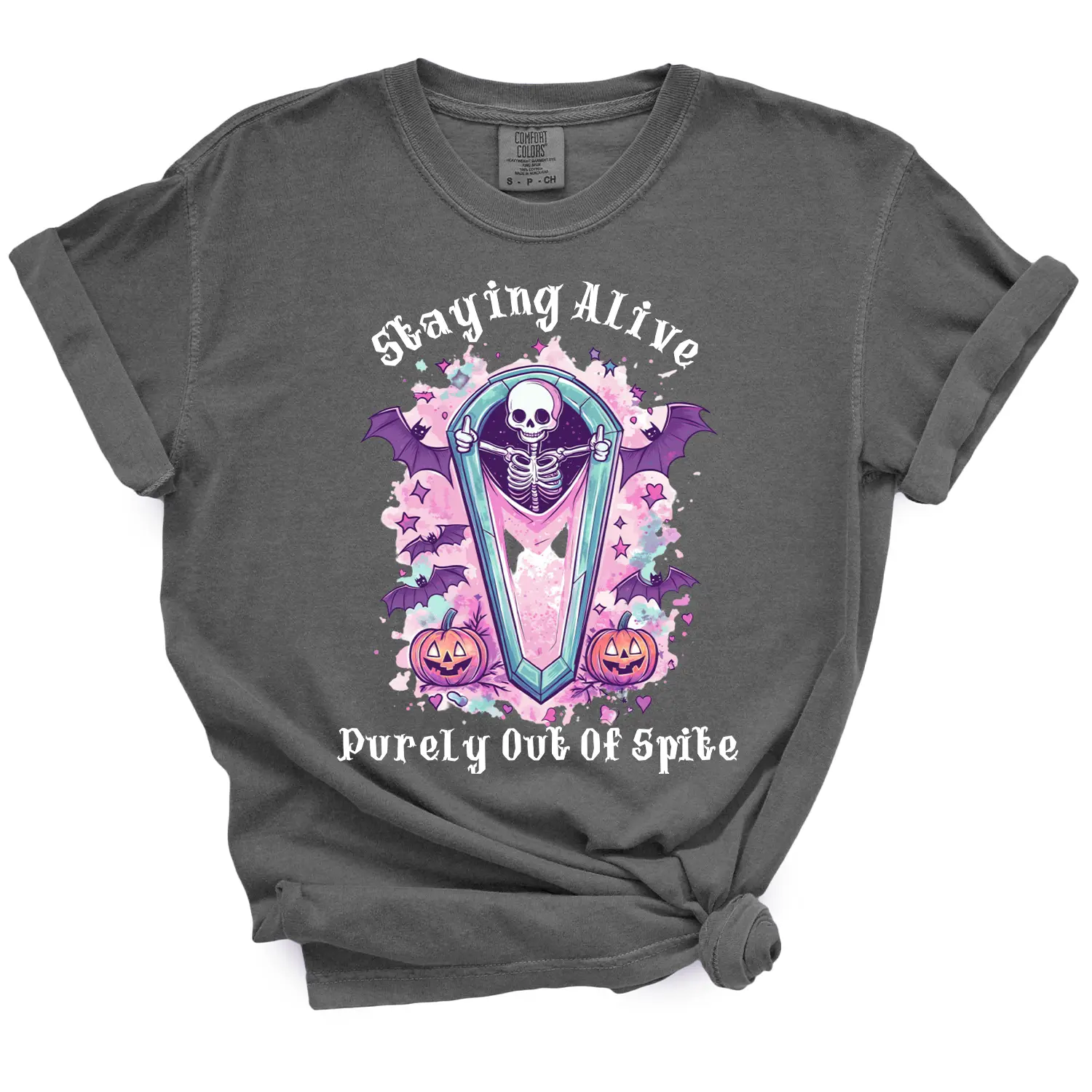 Staying Alive Purely Out Of Spite T-shirt  - Women's T-Shirt - Soft & Breathable Cotton, Unisex Sizing - Fit Comfort Comfy