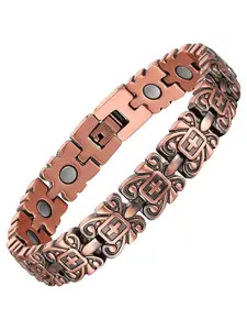 Men's Adjustable Magnetic Cross Bracelet, Pure Copper Material, Simple Style Gift Accessory, Perfect Easter Present Option