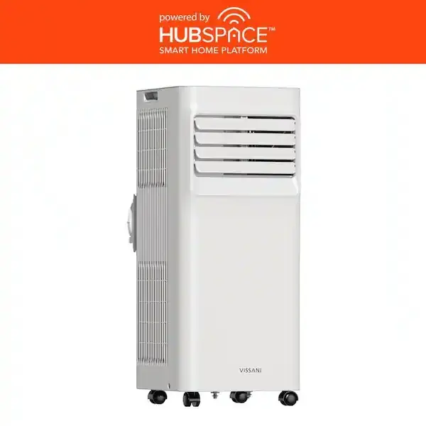 Vissani 5,000 BTU Rectangular Portable Air Conditioner - 3-in-1 Mode (Cool/Dehumidifier/Fan), 115V Plug, 150 sq. ft. Coverage, Remote Control, 24-Hour Timer, Low Noise, Easy Installation, White, Like New, Residential Stay Cool Solution for Small Rooms, Th