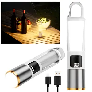 SKYFIRE 2154 LED Ultra Bright Long-Range  Rechargeable Camping Flashlight Battery Powered Adjustable Focus Zoom 3 Colors &  7 Brightness Portable Hanging  Power Outage / Emergency Outdoor / Camping / Hiking Home