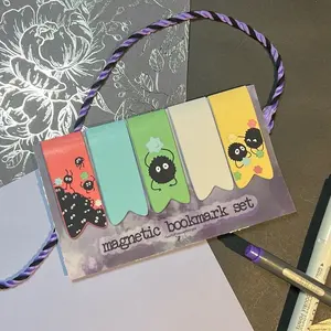 Soot Sprite Magnetic Bookmark Set - Anime Lover Magnet Bookmarks, Pastel Studio Ghibli Bookmark Set