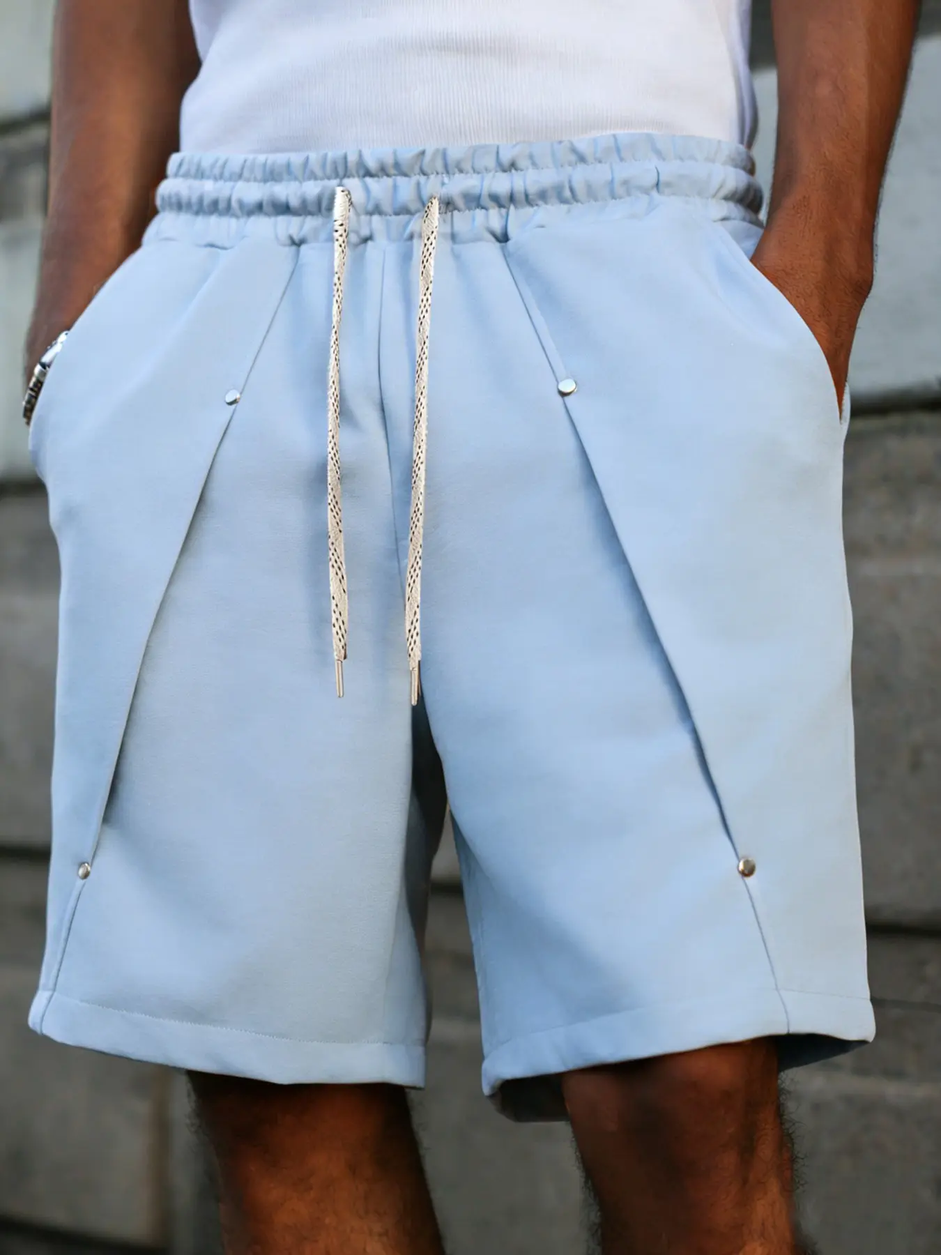Men's Casual Shorts, Breathable Drawstring Summer Street Style with Pockets, Knee-Length Gym Shorts for Fitness Running Daily Wear, Athletic Shorts, Casual Sporty Shorts, Summer Sports Shorts, Streetwear Sports Shorts