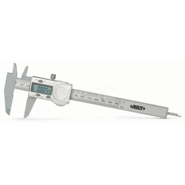 Insize Digital Display Calipers with Plastic Jaws - 0-6 in Range, 0.0005 in Resolution, High Accuracy (0.0040 in), 1.575 in Jaw Length, Model 1139-150