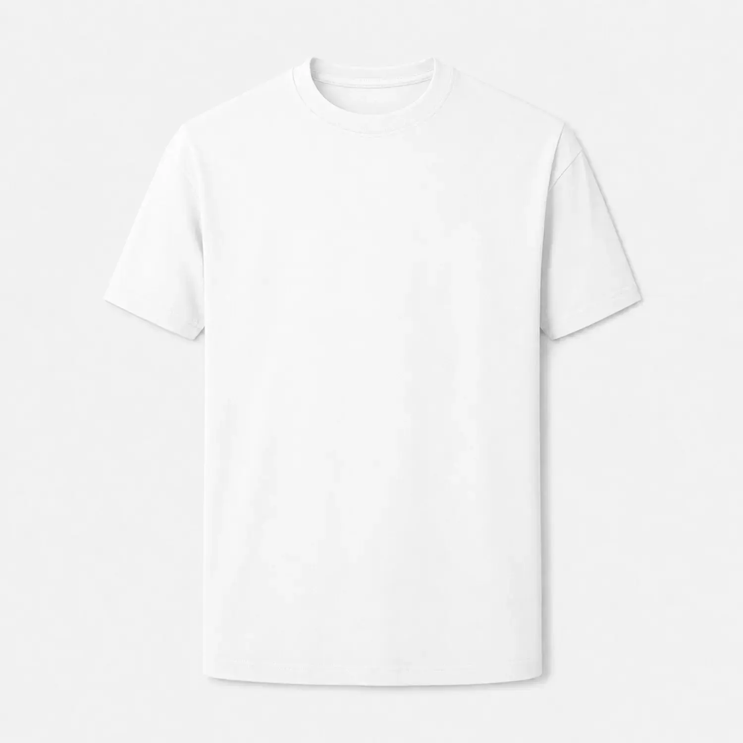 Menswear Solid White Short-Sleeve Round Neck Loose Fit Unisex T-Shirt, Plain DIY Printable Casual Base Top For Summer Daily Outfit, Shortsleeve