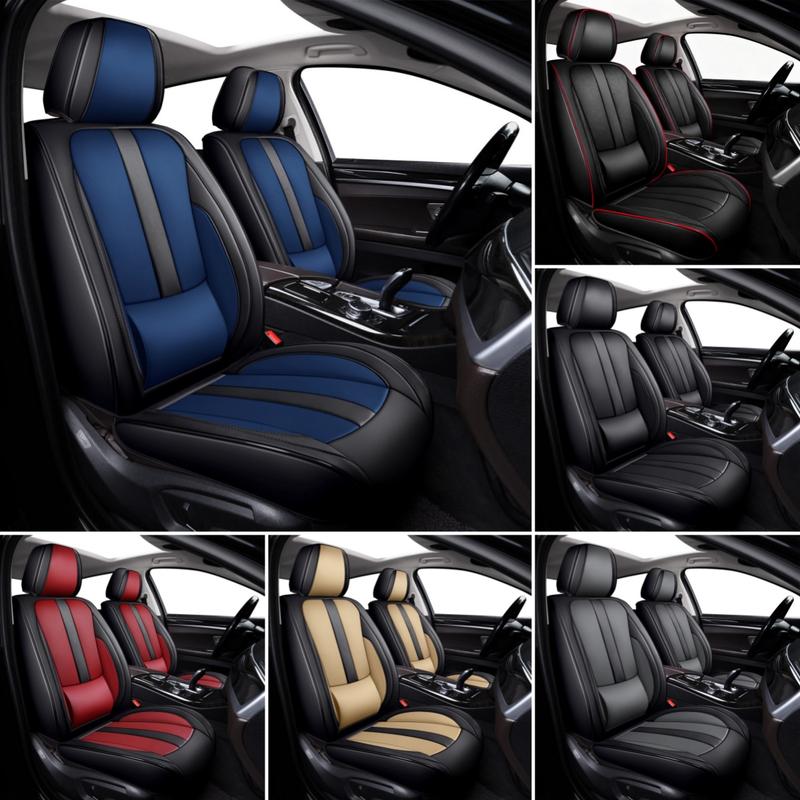 For Honda Accord 2003-2024/ Civic 2003-2023 Car 5 Seat Covers with 3D Waist Support, Premium Napa Leather Front & Rear Full Set Seat Covers Cushion Protector Pad with Storage Bag Scratch-Resistant Waterproof, 40/60 60/40 50/50 40/20/40 Split Rear Benches