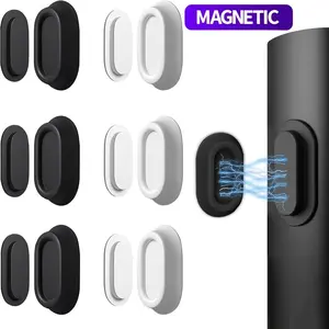 6 Pack Magnetic Remote Control Holder Wall Mount, Upgraded Silicone Remote Control Organizer  Adhesive TV Remote Charger Holder Caddy Back of TV (Black)