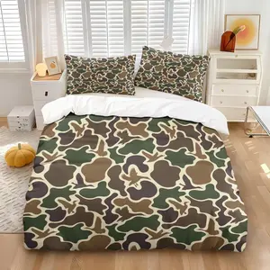 Wild Duck Camouflage Bedding Set, Quilt Cover, Hunting Style Design, Soft and Comfortable, Ideal for Cabin or Outdoor Bedroom
