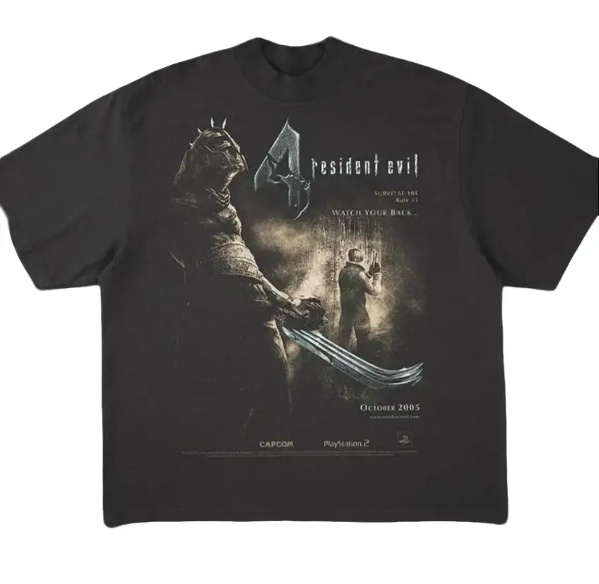 Resident Evil 4 Remake Leon S. Kennedy T-Shirt, Survival Horror Game Graphic Shirt, Vintage Aesthetic Streetwear Tee, Crew Neck, Short Sleeve, Cotton, Gift for Fans, Men and Womenswear Top