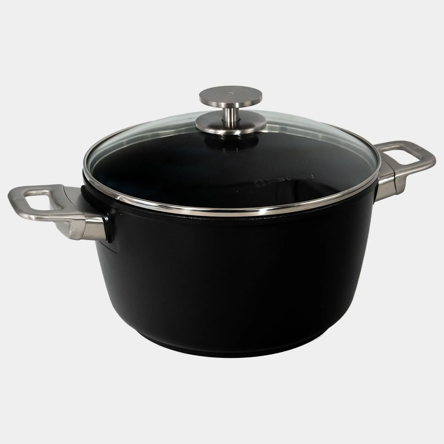 CXD Dual Ceramic Layer, Diamond Reinforced Nonstick Stock Pot with Glass Lid | Made in Switzerland