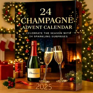 Champagne Enthusiast Christmas Calendar 2023, Festive Gift with Ritualistic Luxury Feel, Perfect Holiday Present for Champagne Lovers