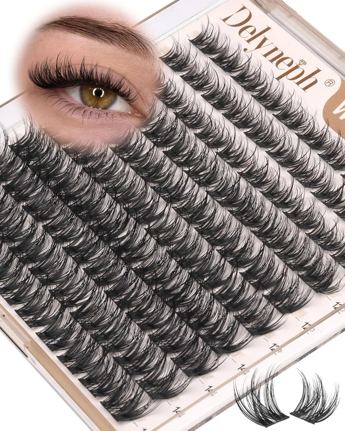 Wispy Lash Clusters Natural Fluffy Eyelash Clusters 10mm 12mm 14mm Short | Cluster Eyelash Extensions CD Curl Individual Lashes Extensions by Delyneph