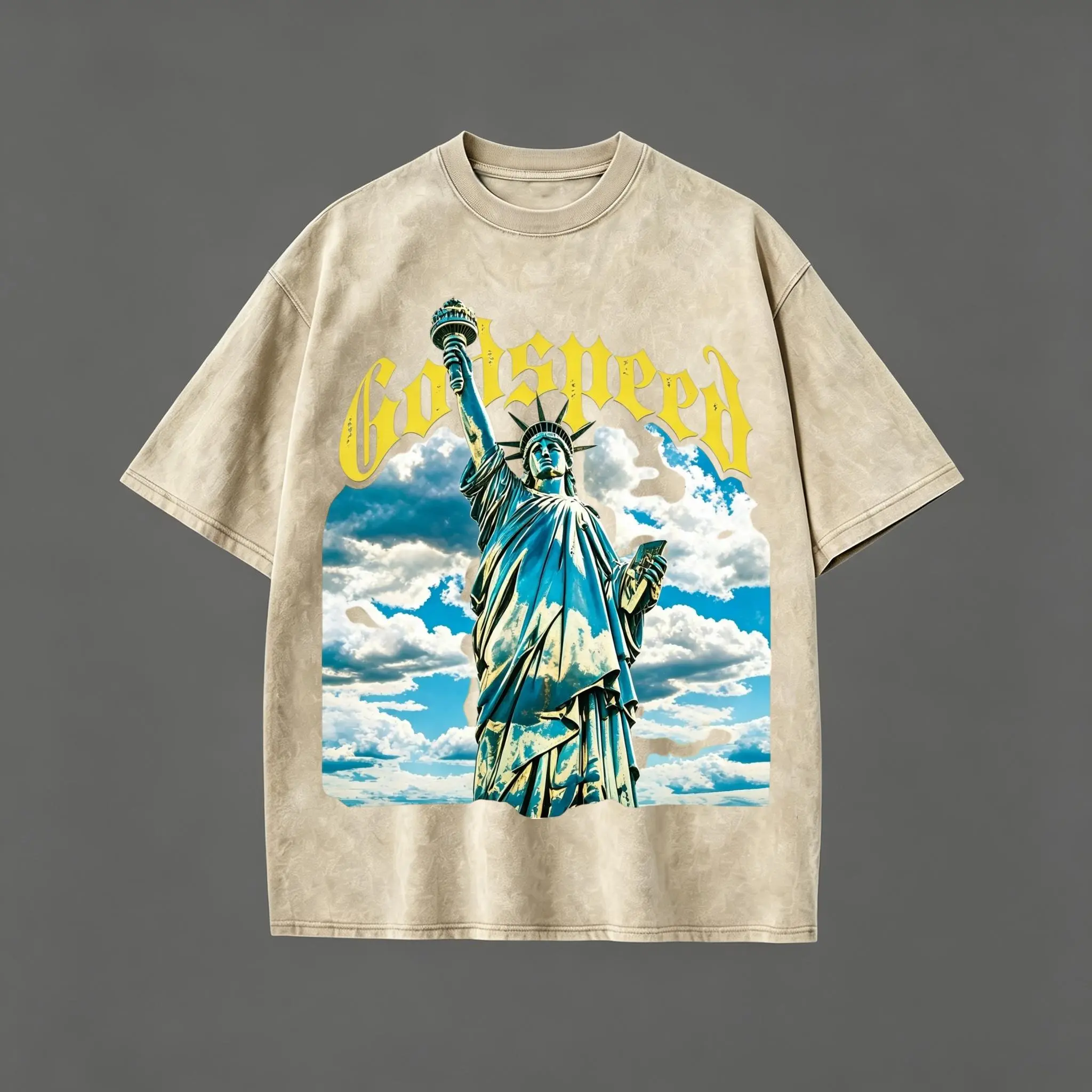 Washed T-shirt-Apricot