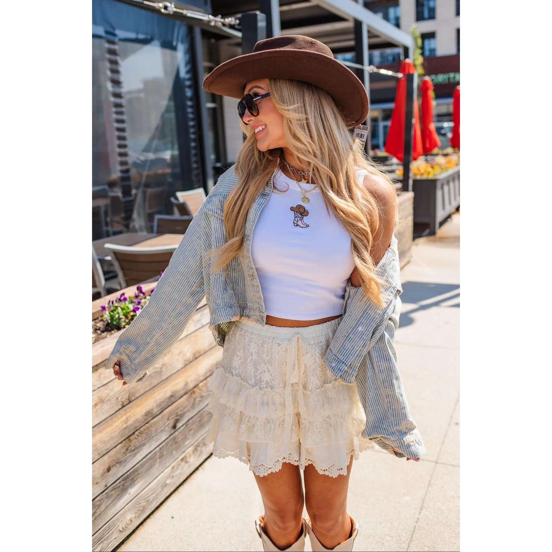 Western Vibes Sleeveless Knit Crop - Ivory-FINAL SALE