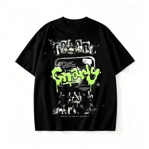 Women's Vintage Graphic 200g 100% Cotton Katseye Gnarly T-Shirt, Eyekon Kpop Fan Merch, Unisex Y2K 90s Retro Korean Idol Aesthetic Streetwear, Crew Neck Short-Sleeve Casual Fabric Tee, Fitness Gym Gift for Her Him, Shortsleeve