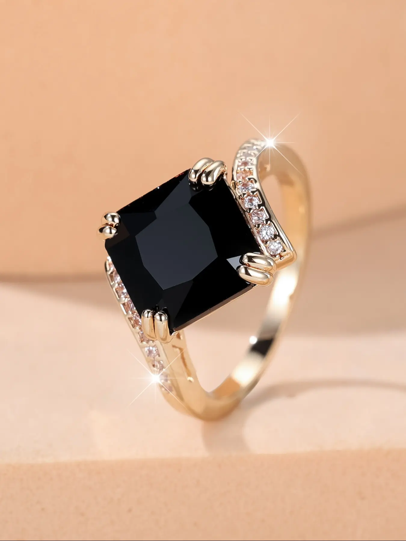 Elegant Rhombus Cubic Zirconia Geometric Ring, Stylish Men's Jewelry Gift, Versatile All-Season Accessory, Elegant Everyday Ring, Beautiful Rings, Cubic Zirconia Rings