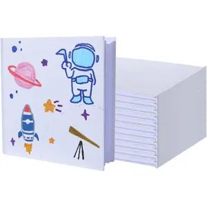 12 Pack Hardcover Blank Book 5x5 Inch Unlined Sketchbook Journal - 18 Sheets/36 Pages Each, Bulk Pack of White Hardcover Blank Books for Writing, Drawing Make Your Own Book, Multi-Purpose for Students & Adults