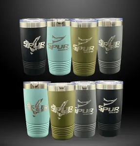SPUR Branded 16 Ounce Tumbler - Exclusive Turkey Track & Real Life Footprint Designs - Engraved for Hot or Cold Drinks